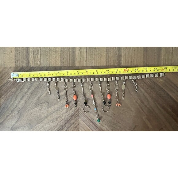 VTG 60s’ Victorian Revival Gold Tone Graduated Charm Choker Necklace Regency - Picture 9 of 12